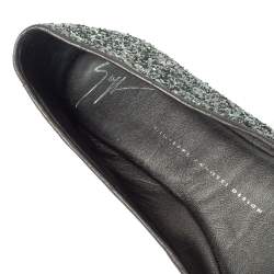  Giuseppe Zanotti Grey Glitter Fabric Cap Toe Ballet Flats Size 35