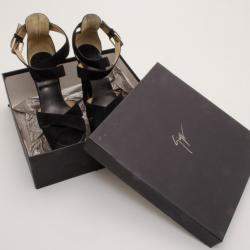 مملوكة مسبقًا Giuseppe Zanotti Black Suede Platform Sandals Size 41