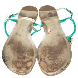 Pre Owned صندل جوسيبي زانوتي سير حرف تي مزخرف جلد قزحي اللون ميتاليك مقاس 41