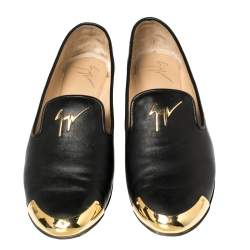 Giuseppe Zanotti Black Leather Dallia Loafers Size 38