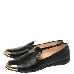 Giuseppe Zanotti Black Leather Dallia Loafers Size 38