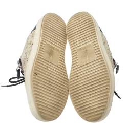 Pre Owned Giuseppe Zanotti Multicolor Snake Embossed Leather May London Double Zip Low Top Platform Sneakers Size 39