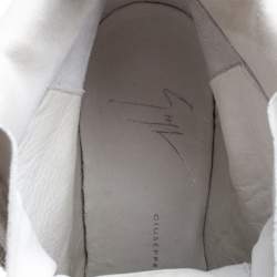 Pre Owned Giuseppe Zanotti Multicolor Crystal Embellished Suede Wedge Sneakers Size 37