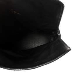 Pre Owned Giuseppe Zanotti Black Suede Gold Chain Link Ankle Length Boots Size 40