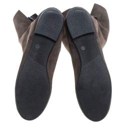 Pre Owned Giuseppe Zanotti Grey Suede Knee Length Boots Size 40