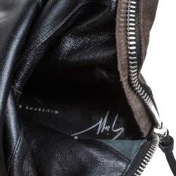 Pre Owned Giuseppe Zanotti Grey Suede Knee Length Boots Size 40