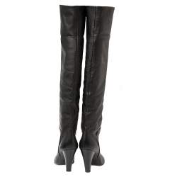 Giuseppe Zanotti Black Leather Mid Calf Foldover Boots Size 37