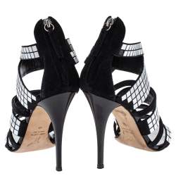 Pre Owned Giuseppe Zanotti Black Suede  Embellished Sandals Size 38