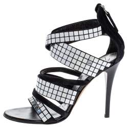 Pre Owned Giuseppe Zanotti Black Suede  Embellished Sandals Size 38