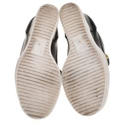 Pre Owned Giuseppe Zanotti Black Leather Wedge Sneakers Size 36
