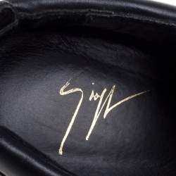 Pre Owned Giuseppe Zanotti Black Leather Wedge Sneakers Size 36