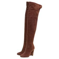 Pre Owned حذاء بوت جوسيبي زانوتي ألاباما أعلى من الركبة سويدي بني مقاس 36.5