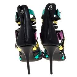 Giuseppe Zanotti Multicolor Leather Cage Sandals Size 38