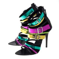 Giuseppe Zanotti Multicolor Leather Cage Sandals Size 38