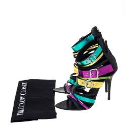 Giuseppe Zanotti Multicolor Leather Cage Sandals Size 38
