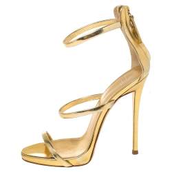 مملوكة مسبقًا صندل جوسيبي زانوتي هارموني جلد ذهبي مقاس 36