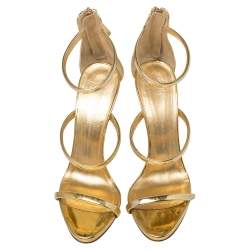 مملوكة مسبقًا صندل جوسيبي زانوتي هارموني جلد ذهبي مقاس 36