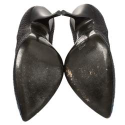 Pre Owned Giuseppe Zanotti Blue/Black Python Embossed Leather Pumps Size 39