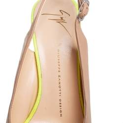 Giuseppe Zanotti Beige Leather Peep Toe Sandals Size 39