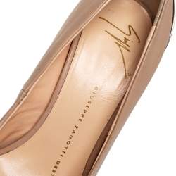 Giuseppe Zanotti Beige Leather Round Toe Pumps Size 36