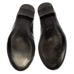 Pre Owned Giuseppe Zanotti Black Croc Embossed Leather Smoking Slippers Size 39