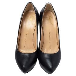 Giuseppe Zanotti Black Leather Platform Pumps Size 36.5