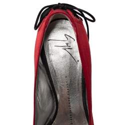Giuseppe Zanotti Red Satin Peep Toe Platform Pumps Size 36