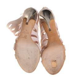 Giuseppe Zanotti Pink Leather Cut Out Booties Size 36