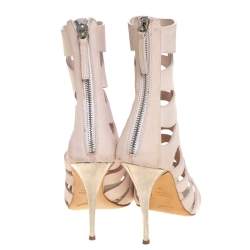 Giuseppe Zanotti Pink Leather Cut Out Booties Size 36