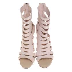 Giuseppe Zanotti Pink Leather Cut Out Booties Size 36