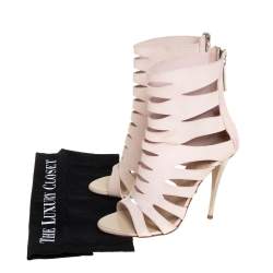 Giuseppe Zanotti Pink Leather Cut Out Booties Size 36