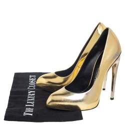 Giuseppe Zanotti Gold Leather Pumps Size 36