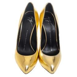 Giuseppe Zanotti Gold Leather Pumps Size 36