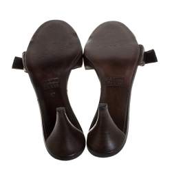 Giuseppe Zanotti Brown Leather Buckle Detail Open Toe Sandals Size 37