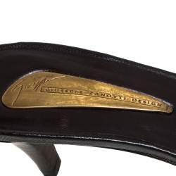 Giuseppe Zanotti Brown Leather Buckle Detail Open Toe Sandals Size 37