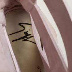 Pre Owned Giuseppe Zanotti Pink Leather Cut Out Booties Size 37.5