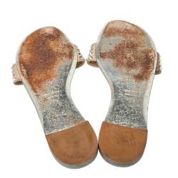 Pre Owned صندل سلايد جوسيبي زانوتي كريستال سويدي بيج مقاس 38.5