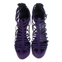 Pre Owned حذاء بوت جوسيبي زانوتي سويدي بنفسجي سيور مقاس 39