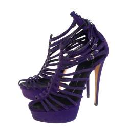 Pre Owned حذاء بوت جوسيبي زانوتي سويدي بنفسجي سيور مقاس 39