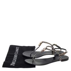 Giuseppe Zanotti Beige/Brown Python Embossed Leather  T Strip Sandals Size 38.5