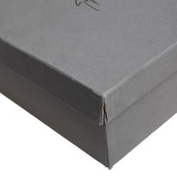 Pre Owned Giuseppe Zanotti Metallic Silver Leather Wings Double Zip Wedge Sneakers Size 40