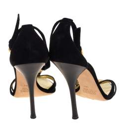 Giuseppe Zanotti Black Suede T Strap Sandals Size 38.5