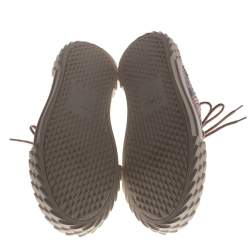 Pre Owned Giuseppe Zanotti Beige Python-Embossed Leather Sneaker Size 40.5