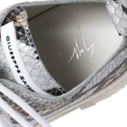 Pre Owned Giuseppe Zanotti Multicolor Python Embossed Leather Low Top Sneakers Size 40.5