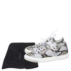 Pre Owned Giuseppe Zanotti Multicolor Python Embossed Leather Low Top Sneakers Size 40.5