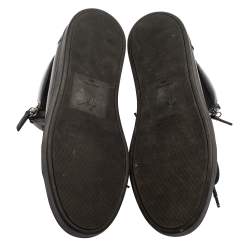 Pre Owned Giuseppe Zanotti Black Suede And Leather High Top Sneakers Size 38.5