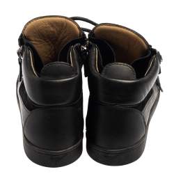 Pre Owned Giuseppe Zanotti Black Suede And Leather High Top Sneakers Size 38.5