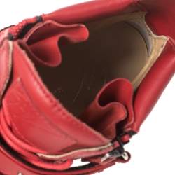 Pre Owned Giuseppe Zanotti Red Leather Coby High Top Sneakers Size 39