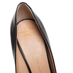 Pre Owned Giuseppe Zanotti Black Leather Peep Toe Pumps Size 40