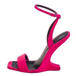 Pre Owned Giuseppe Zanotti Pink Suede Square Toe Miss Unfinished Sandals Size 38